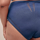 The High Waist in navy back shot on postpartum woman.